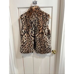 100% real rabbit fur Adrienne Landau Vest LARGE